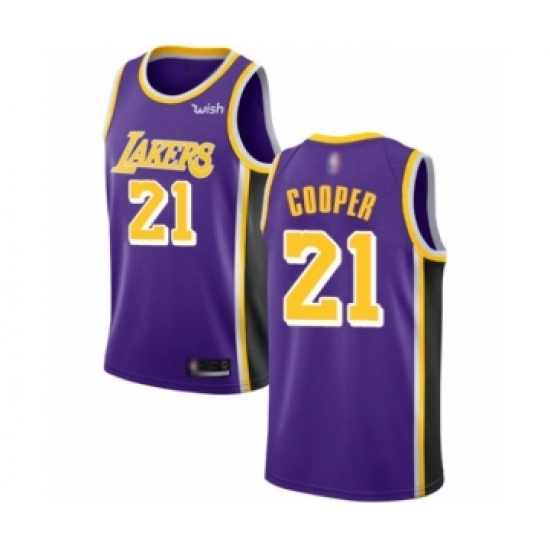 Men's Los Angeles Lakers 21 Michael Cooper Authentic Purple Basketball Jerseys - Icon Edition