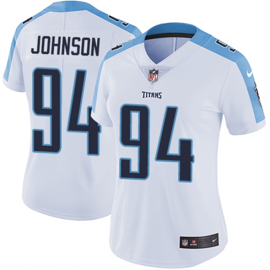 Women's Nike Tennessee Titans 94 Austin Johnson White Vapor Untouchable Limited Player NFL Jersey