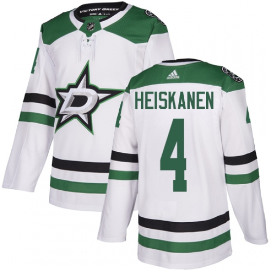 Men's Adidas Dallas Stars 4 Miro Heiskanen White Road Authentic Stitched NHL Jersey