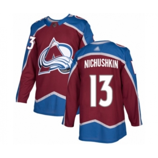 Men's Colorado Avalanche 13 Valeri Nichushkin Authentic Burgundy Red Home Hockey Jersey