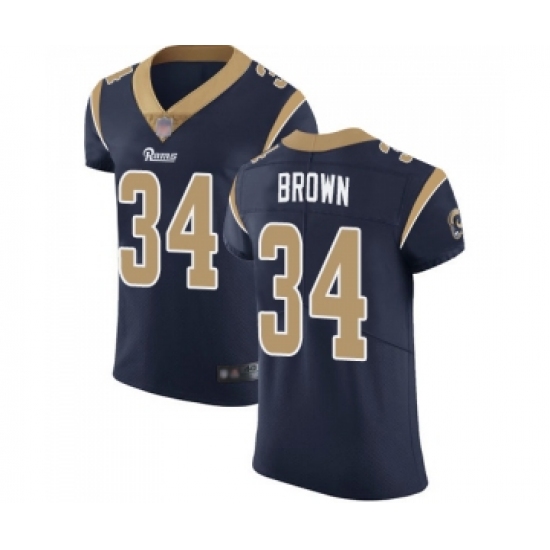 Men's Los Angeles Rams 34 Malcolm Brown Navy Blue Team Color Vapor Untouchable Elite Player Football Jersey