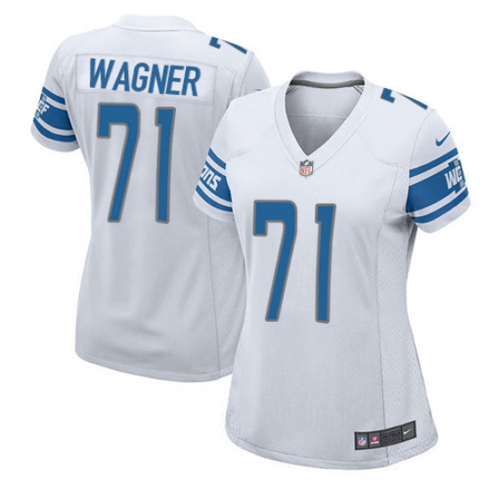 Women's Nike Detroit Lions 71 Ricky Wagner Game White NFL Jersey