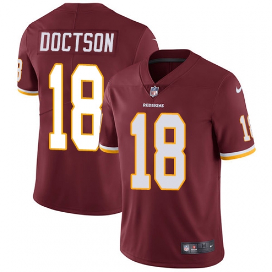 Men's Nike Washington Redskins 18 Josh Doctson Burgundy Red Team Color Vapor Untouchable Limited Player NFL Jersey