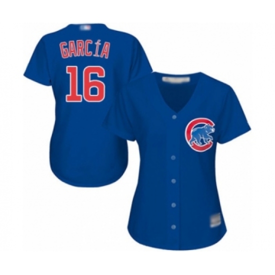 Women's Chicago Cubs 16 Robel Garcia Authentic Royal Blue Alternate Cool Base Baseball Player Jersey