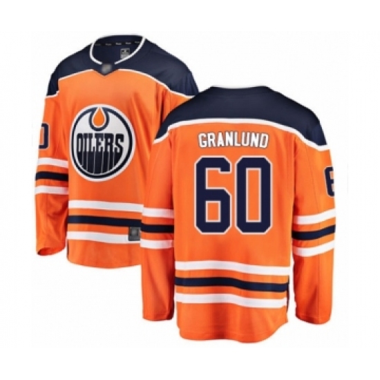 Youth Edmonton Oilers 60 Markus Granlund Authentic Orange Home Fanatics Branded Breakaway Hockey Jersey