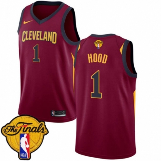 Men's Nike Cleveland Cavaliers 1 Rodney Hood Swingman Maroon 2018 NBA Finals Bound NBA Jersey - Icon Edition