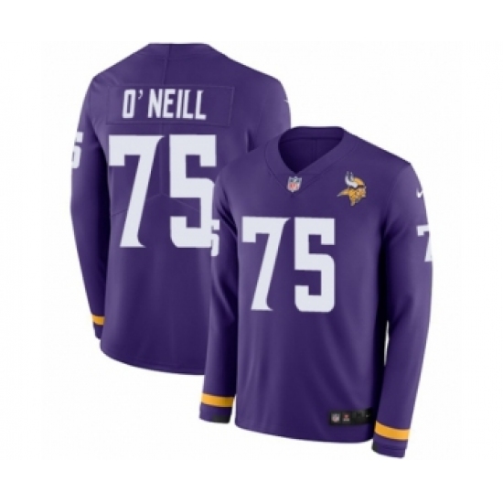 Youth Nike Minnesota Vikings 75 Brian O'Neill Limited Purple Therma Long Sleeve NFL Jersey