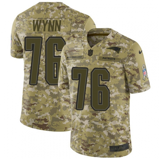 Youth Nike New England Patriots 76 Isaiah Wynn Limited Camo 2018 Salute to Service NFL Jersey