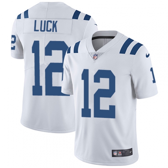 Men's Nike Indianapolis Colts 12 Andrew Luck White Vapor Untouchable Limited Player NFL Jersey