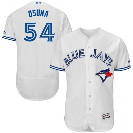 Men's Majestic Toronto Blue Jays 54 Roberto Osuna White Home Flex Base Authentic Collection MLB Jersey