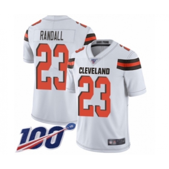 Men's Cleveland Browns 23 Damarious Randall White Vapor Untouchable Limited Player 100th Season Football Jersey