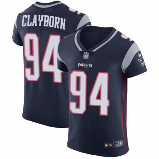 Men's Nike New England Patriots 94 Adrian Clayborn Navy Blue Team Color Vapor Untouchable Elite Player NFL Jersey