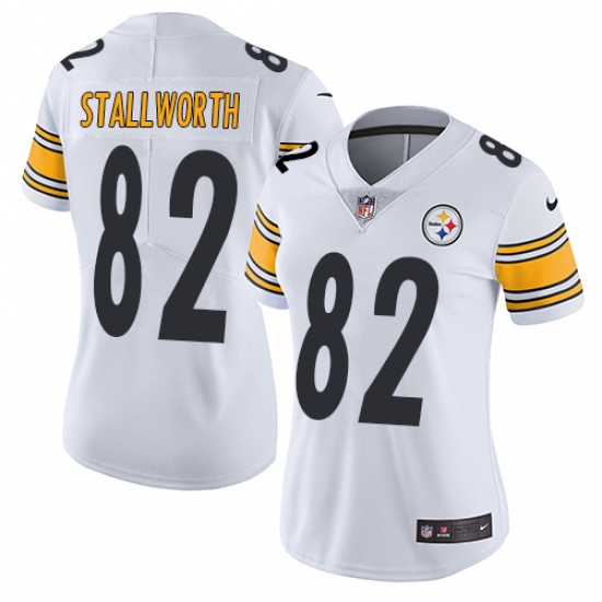 Women's Nike Pittsburgh Steelers 82 John Stallworth White Vapor Untouchable Limited Player NFL Jersey