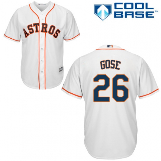 Youth Majestic Houston Astros 26 Anthony Gose Replica White Home Cool Base MLB Jersey