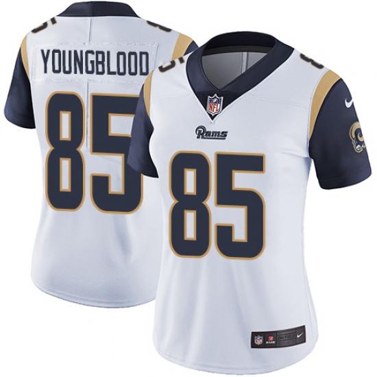 Women's Nike Los Angeles Rams 85 Jack Youngblood Elite White NFL Jersey