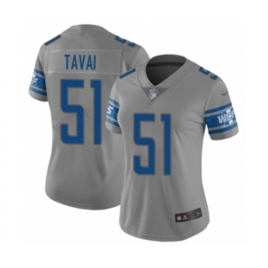 Women's Detroit Lions 51 Jahlani Tavai Limited Gray Inverted Legend Football Jersey