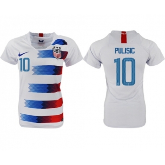 Women's USA 10 Pulisic Home Soccer Country Jersey