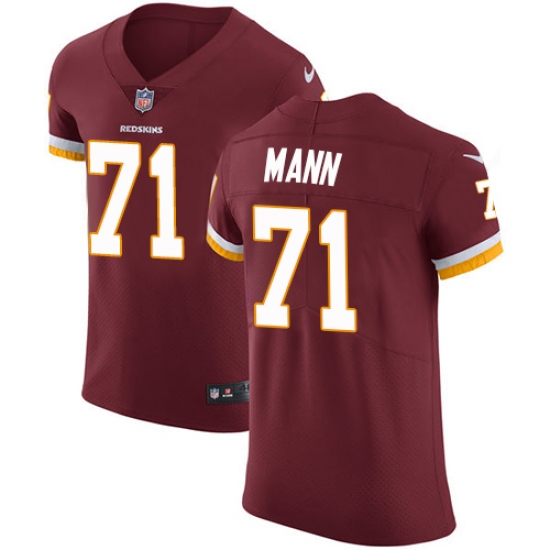 Men's Nike Washington Redskins 71 Charles Mann Elite Burgundy Red Team Color NFL Jersey