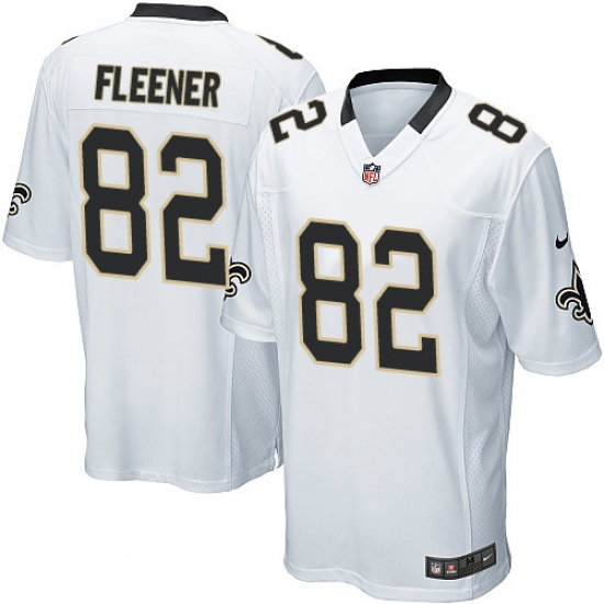 Men's Nike New Orleans Saints 82 Coby Fleener Game White NFL Jersey