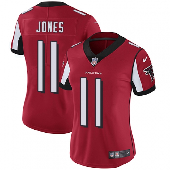 Women's Nike Atlanta Falcons 11 Julio Jones Red Team Color Vapor Untouchable Limited Player NFL Jersey