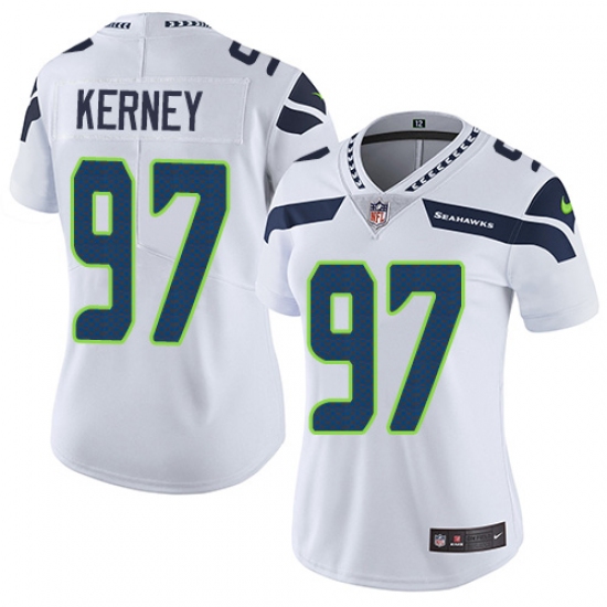 Women's Nike Seattle Seahawks 97 Patrick Kerney Elite White NFL Jersey