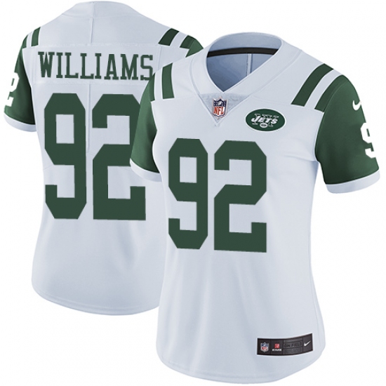 Women's Nike New York Jets 92 Leonard Williams Elite White NFL Jersey
