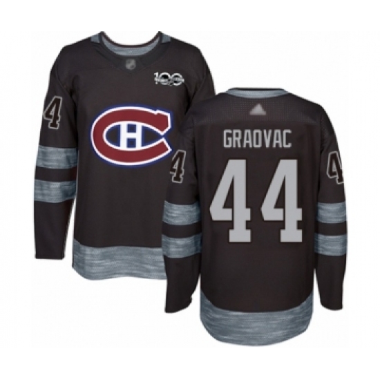 Men's Vancouver Canucks 44 Tyler Graovac Authentic Black 1917-2017 100th Anniversary Hockey Jersey