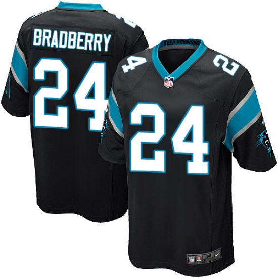 Men's Nike Carolina Panthers 24 James Bradberry Game Black Team Color NFL Jersey