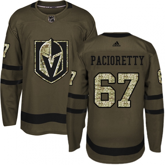 Youth Adidas Vegas Golden Knights 67 Max Pacioretty Authentic Green Salute to Service NHL Jersey