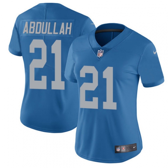 Women's Nike Detroit Lions 21 Ameer Abdullah Elite Blue Alternate NFL Jersey