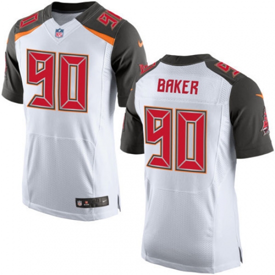 Men's Nike Tampa Bay Buccaneers 90 Chris Baker Elite White NFL Jersey