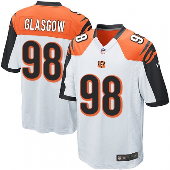 Men's Nike Cincinnati Bengals 98 Ryan Glasgow Game White NFL Jersey