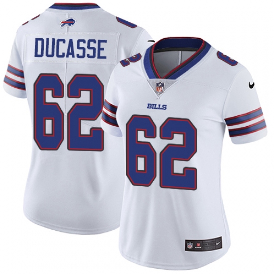 Women's Nike Buffalo Bills 62 Vladimir Ducasse White Vapor Untouchable Limited Player NFL Jersey