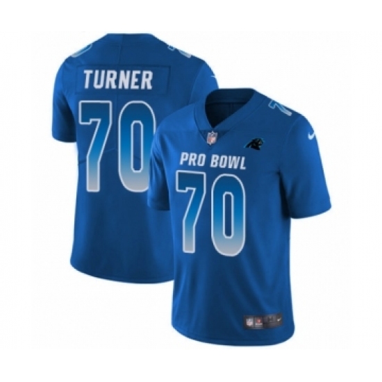 Men's Nike Carolina Panthers 70 Trai Turner Limited Royal Blue NFC 2019 Pro Bowl NFL Jersey