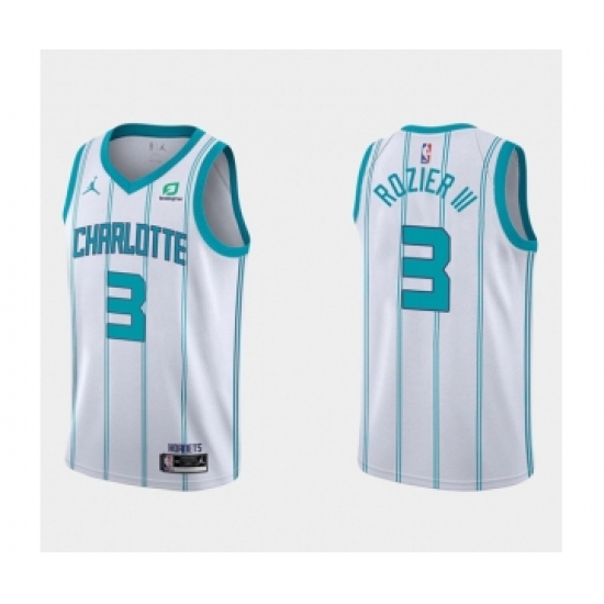 Men's Charlotte Hornets 3 Terry Rozier III White Stitched NBA Jersey