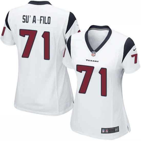 Women's Nike Houston Texans 71 Xavier Su'a-Filo Game White NFL Jersey