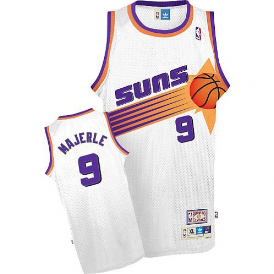 Men's Adidas Phoenix Suns 9 Dan Majerle Authentic White Throwback NBA Jersey