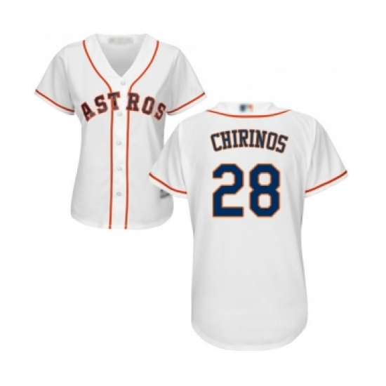 Women's Houston Astros 28 Robinson Chirinos Authentic White Home Cool Base Baseball Jersey