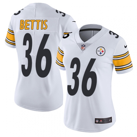 Women's Nike Pittsburgh Steelers 36 Jerome Bettis Elite White NFL Jersey
