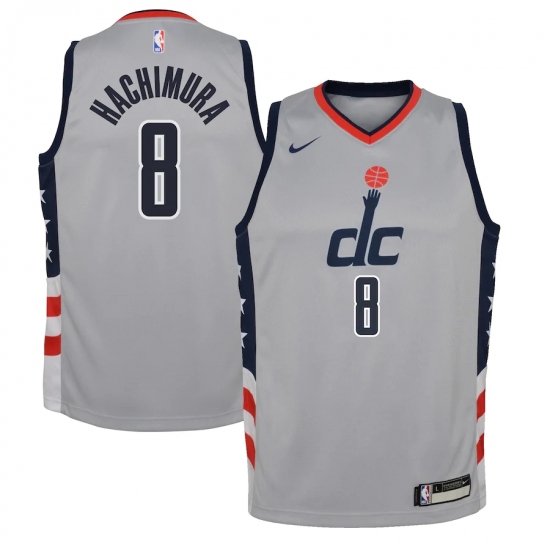 Youth Washington Wizards 8 Rui Hachimura Nike Gray 2020-21 Swingman Jersey