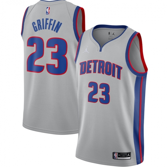 Men's Detroit Pistons 23 Blake Griffin Jordan Brand Silver 2020-21 Swingman Jersey