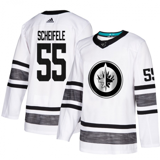 Men's Adidas Winnipeg Jets 55 Mark Scheifele White 2019 All-Star Game Parley Authentic Stitched NHL Jersey