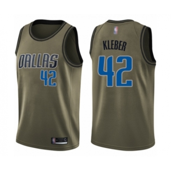 Youth Dallas Mavericks 42 Maxi Kleber Swingman Green Salute to Service Basketball Jersey