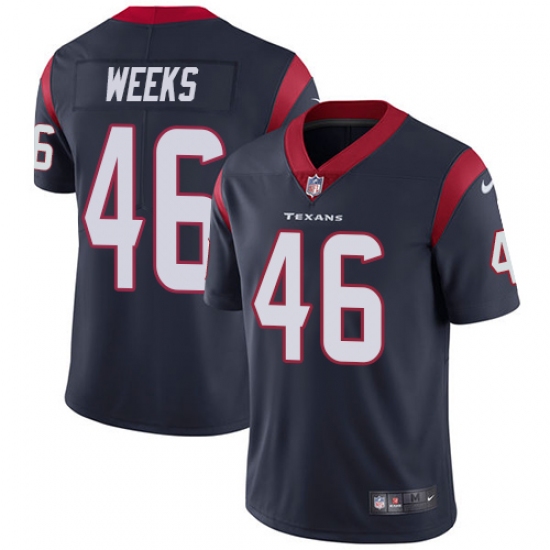 Men's Nike Houston Texans 46 Jon Weeks Limited Navy Blue Team Color Vapor Untouchable NFL Jersey