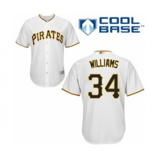 Youth Pittsburgh Pirates 34 Trevor Williams Replica White Home Cool Base Baseball Player Jersey