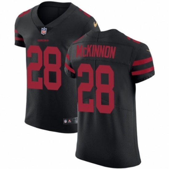 Men's Nike San Francisco 49ers 28 Jerick McKinnon Black Alternate Vapor Untouchable Elite Player NFL Jersey
