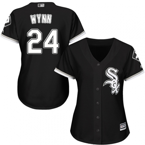 Women's Majestic Chicago White Sox 24 Early Wynn Authentic Black Alternate Home Cool Base MLB Jersey