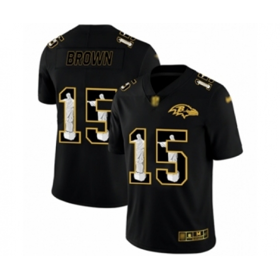 Men's Baltimore Ravens 15 Marquise Brown Black Jesus Faith Limited Player Football Jersey