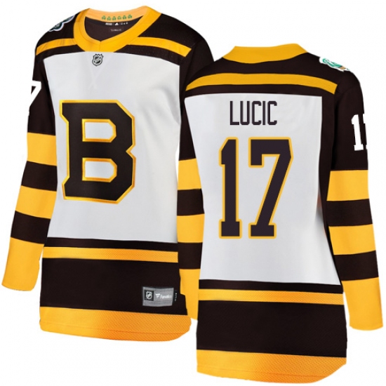 Women's Boston Bruins 17 Milan Lucic White 2019 Winter Classic Fanatics Branded Breakaway NHL Jersey