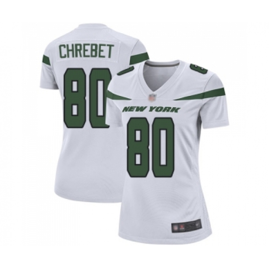 Women's New York Jets 80 Wayne Chrebet Game White Football Jersey